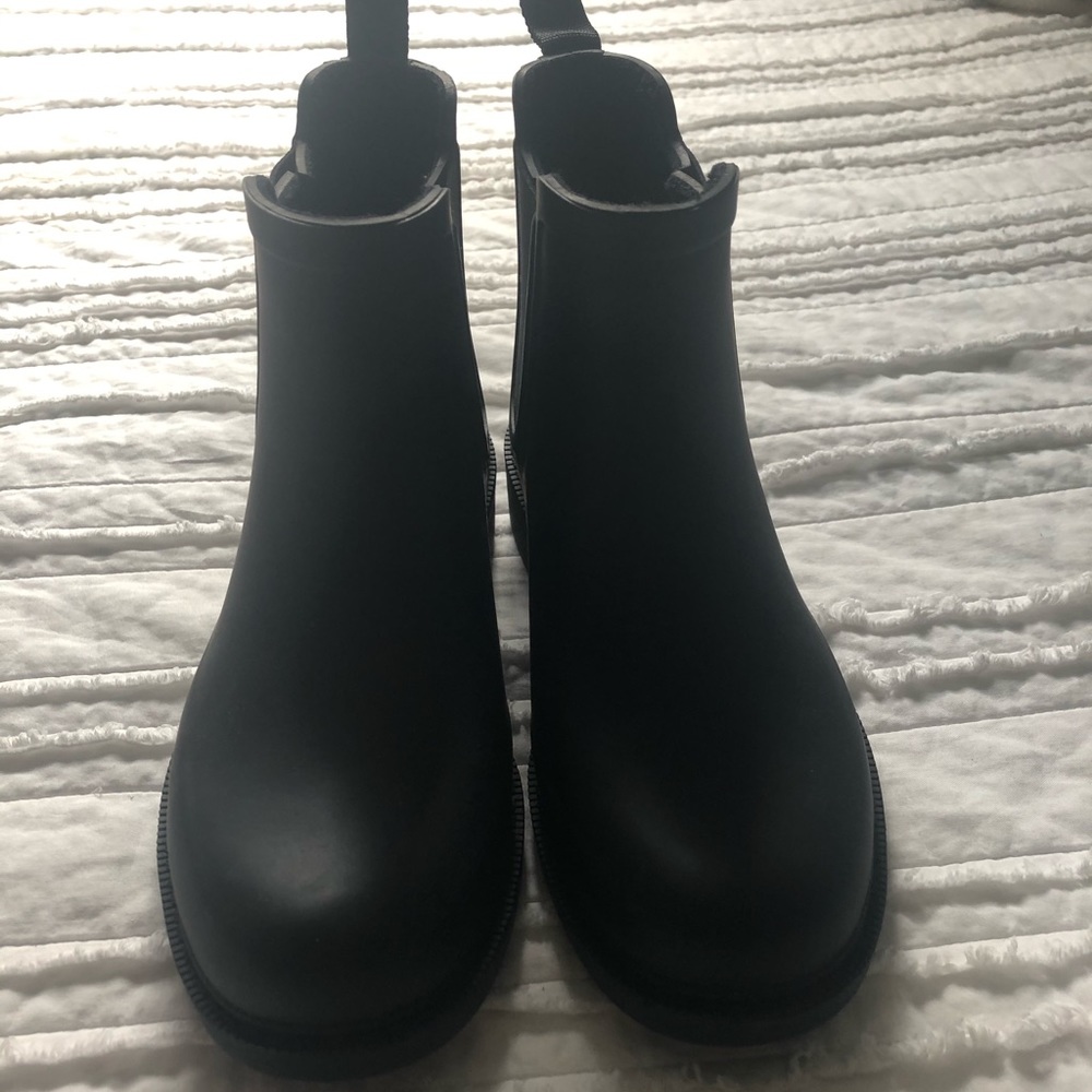 Madewell black short rain boots